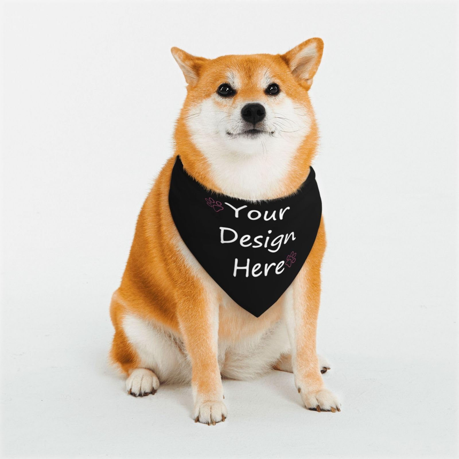 Personalised Pet Scarf Dog Bandana with Name, Custom Add Your Image Text, Bibs Triangle Head Scarfs for Small Medium Large Dogs Cats Baby Puppy Accessories