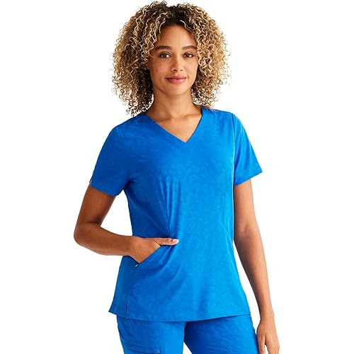 Healing Hands Scrubs for Women V-Neck Scrub Top Jolie with 2 Zip Pockets, Moisture Wicking & 360° Stretch Fabric HH601