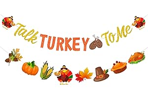Talk Turkey to Me Banner | Thanksgiving Banner with Turkey, Pumpkin, Maple...