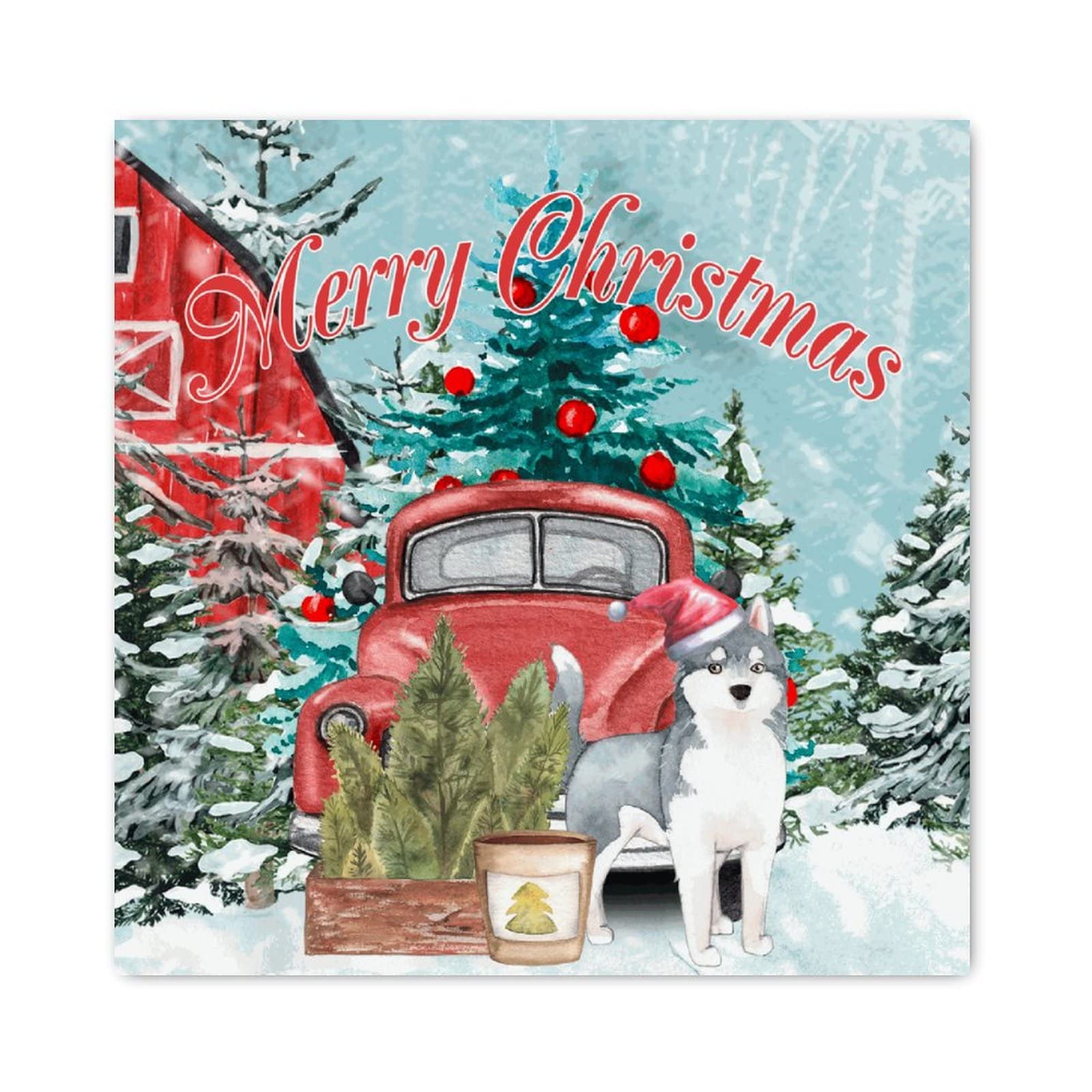 Panneau en bois Merry Christmas Corgi décoration murale maison 40cm