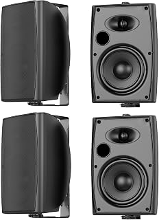 STUDIOFINIX 6.5 Inch 800W Outdoor Bluetooth Speakers IP44 Waterproof Wall Mount 4-Speaker System with Amplifier for Patio Pool Garden