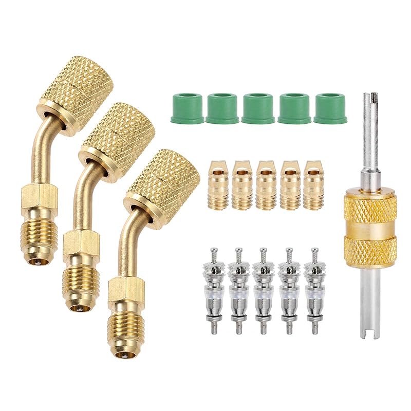 Kit Adaptador R410A para Mini Split, SAE Fêmea de 5/16 pol. para SAE Macho de 1/4 pol., SURIEEN, 8 peças