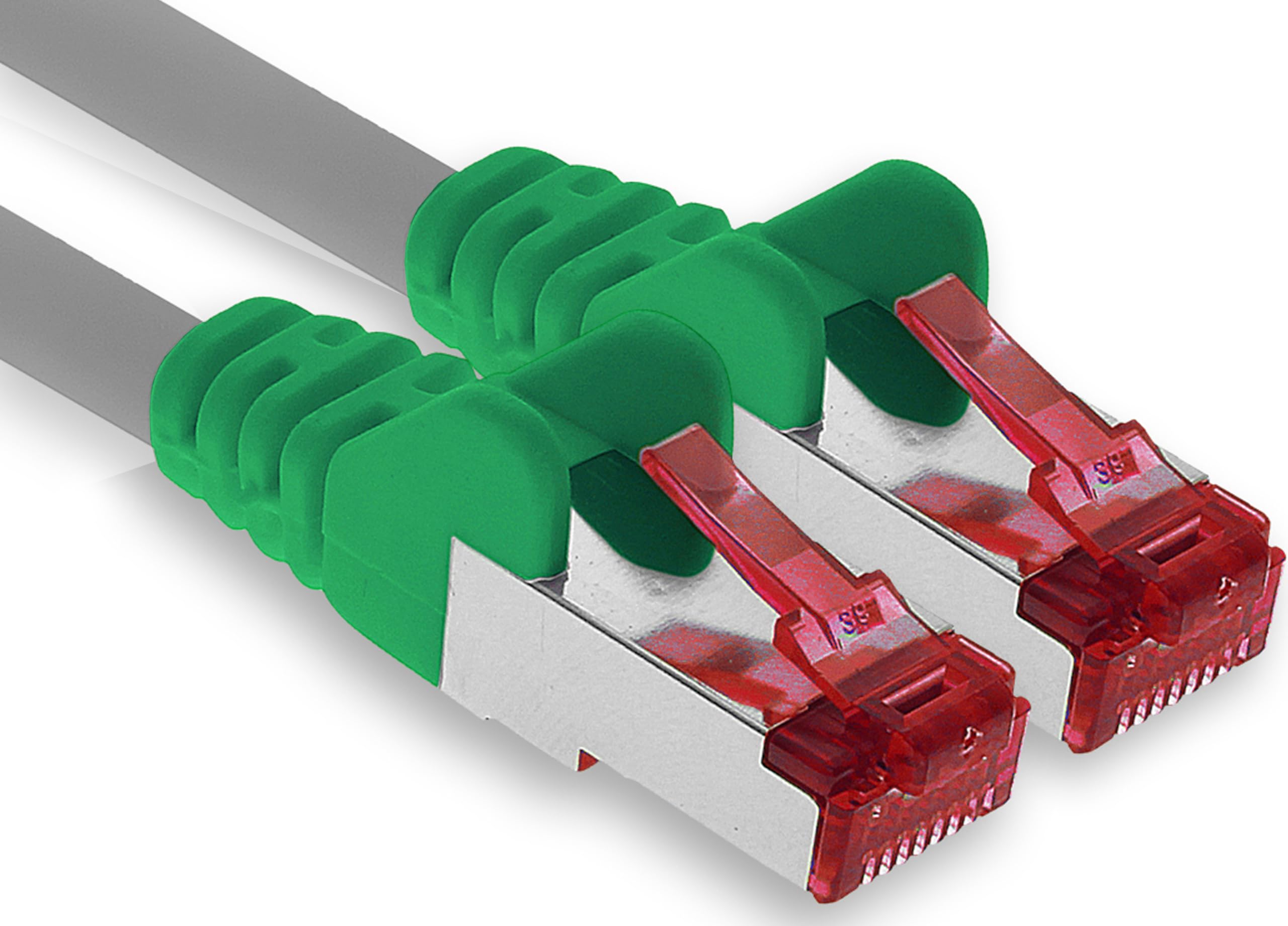 1aTTack.de - 1x 0.25m CAT6 patch cable S/FTP PIMF shielding CAT.6 RJ45 network cable Ethernet cable DSL LAN router switch modem patch panel - crossover - 1 piece