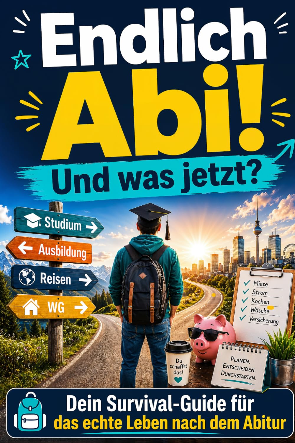 Endlich Abi! Und was jetzt?: Dein Survival-Guide für das echte Leben nach dem Abitur - Das ultimative Geschenk zum Schulabschluss