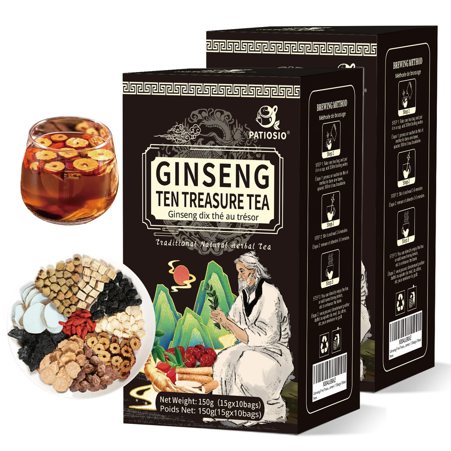 Amazon.com : Kidney Tea Ginseng Ten Treasure Tea, Ginseng Five