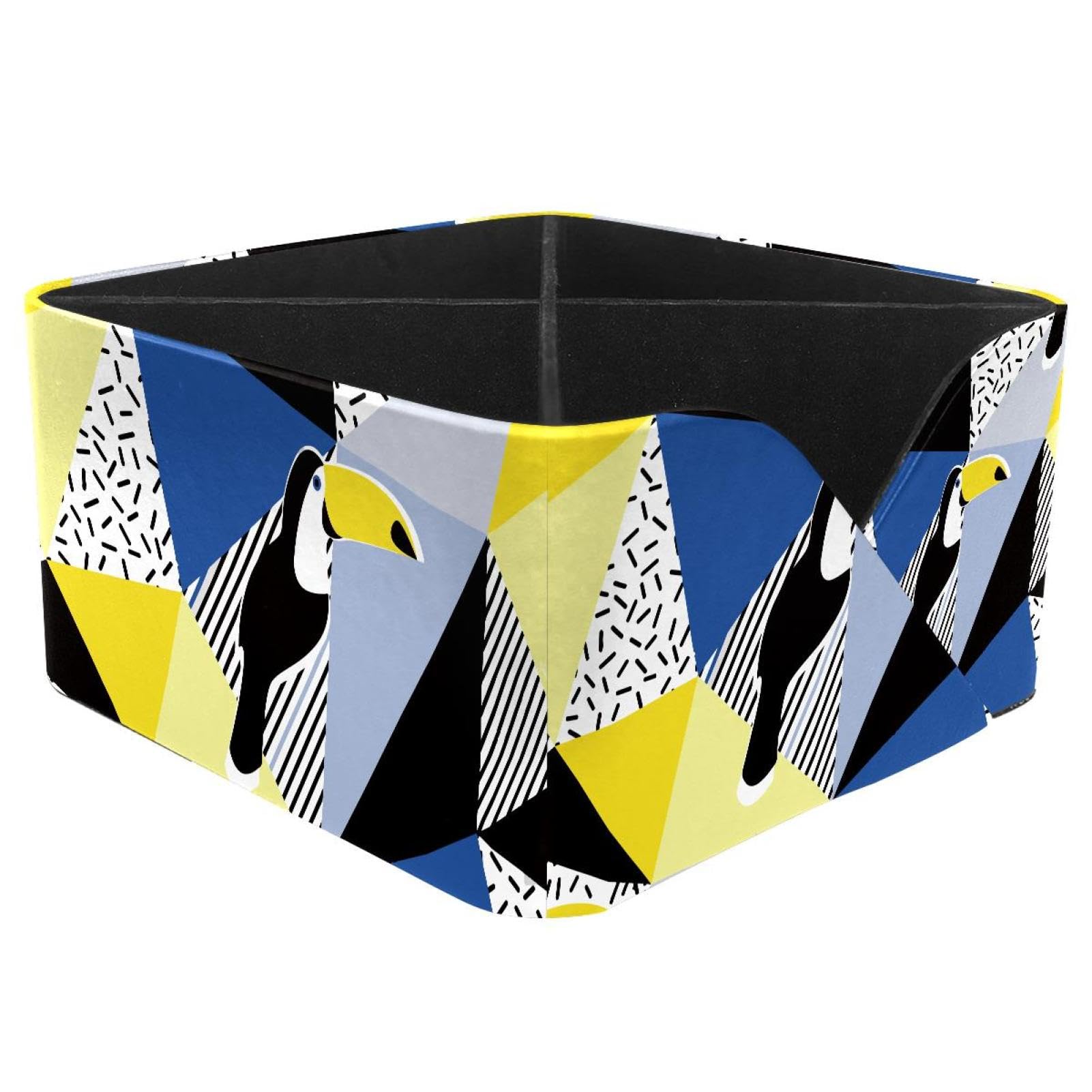 KengjuTesu Toucan Bird Desktop Organizer Pen Holder, Rectangular Pencil Cup for Office, Study and Makeup Stations