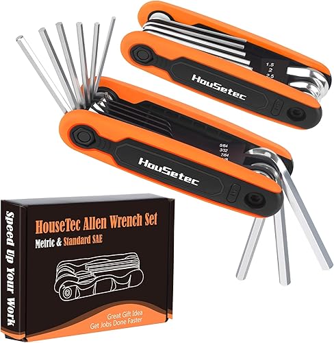 Allen - Juego de llaves Allen Juego de llaves hexagonales métricas y estándar SAE plegables Allen 2 unidades portátiles pequeñas Allen juegos de
