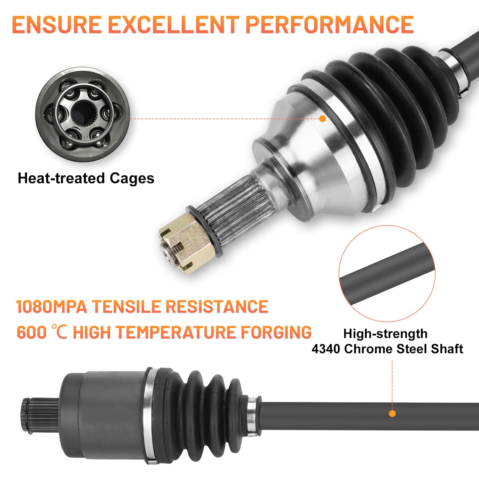 Asse posteriore CV per Polaris RZR XP/XP4 1000 2014 2015 2016 2017 2018 2019 2020 2021 2022 1333718 1333858 1334189-1 coppia sinistra e destra