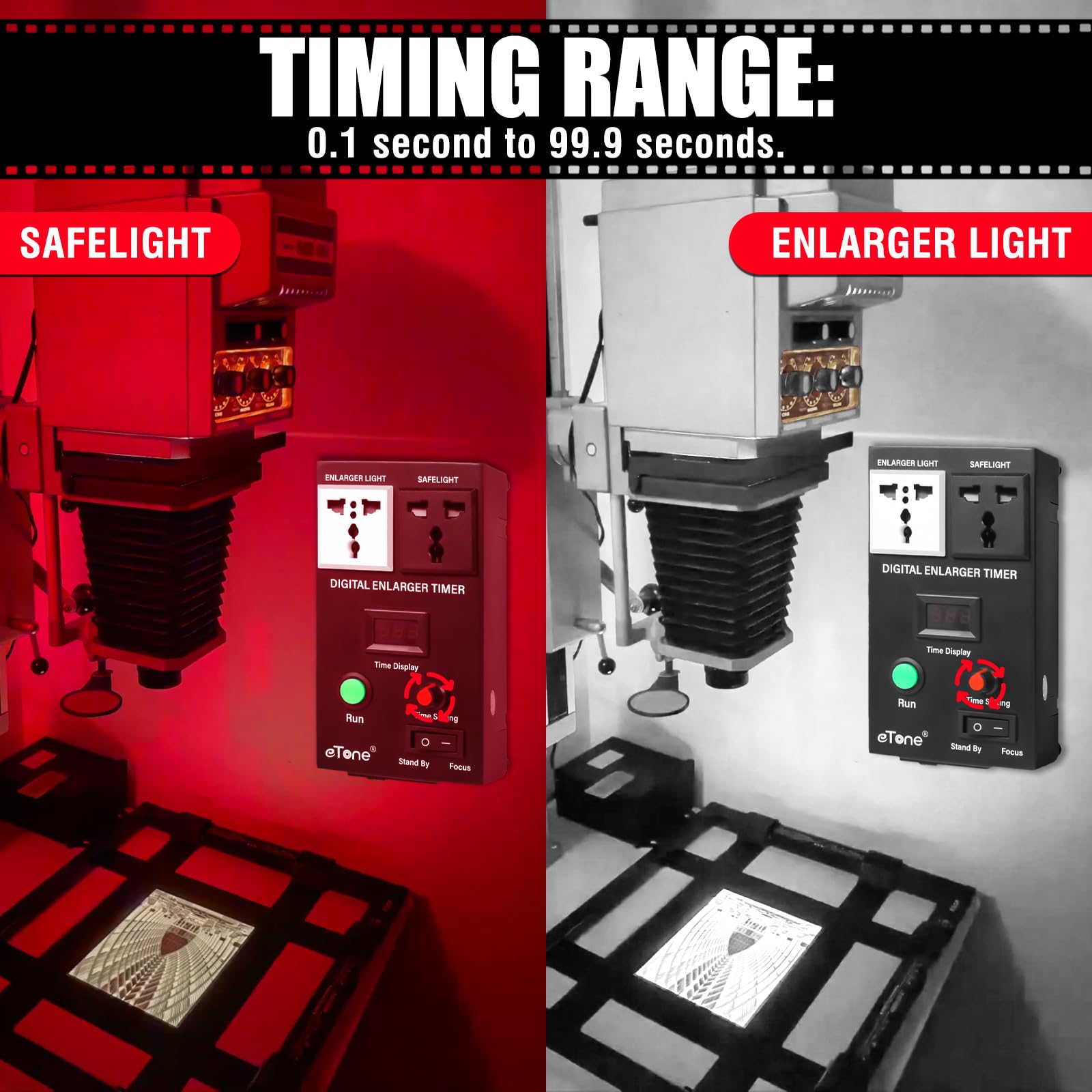eTone Temporizador digital profesional para ampliación de fotos de precisión, dispositivo de control de exposición con pantalla LED