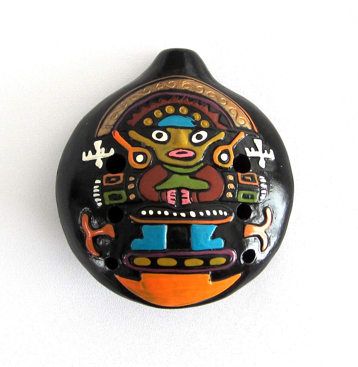 Amazon | 【ペルー民芸品・オカリナ】素焼きのオカリナ特大 丸型