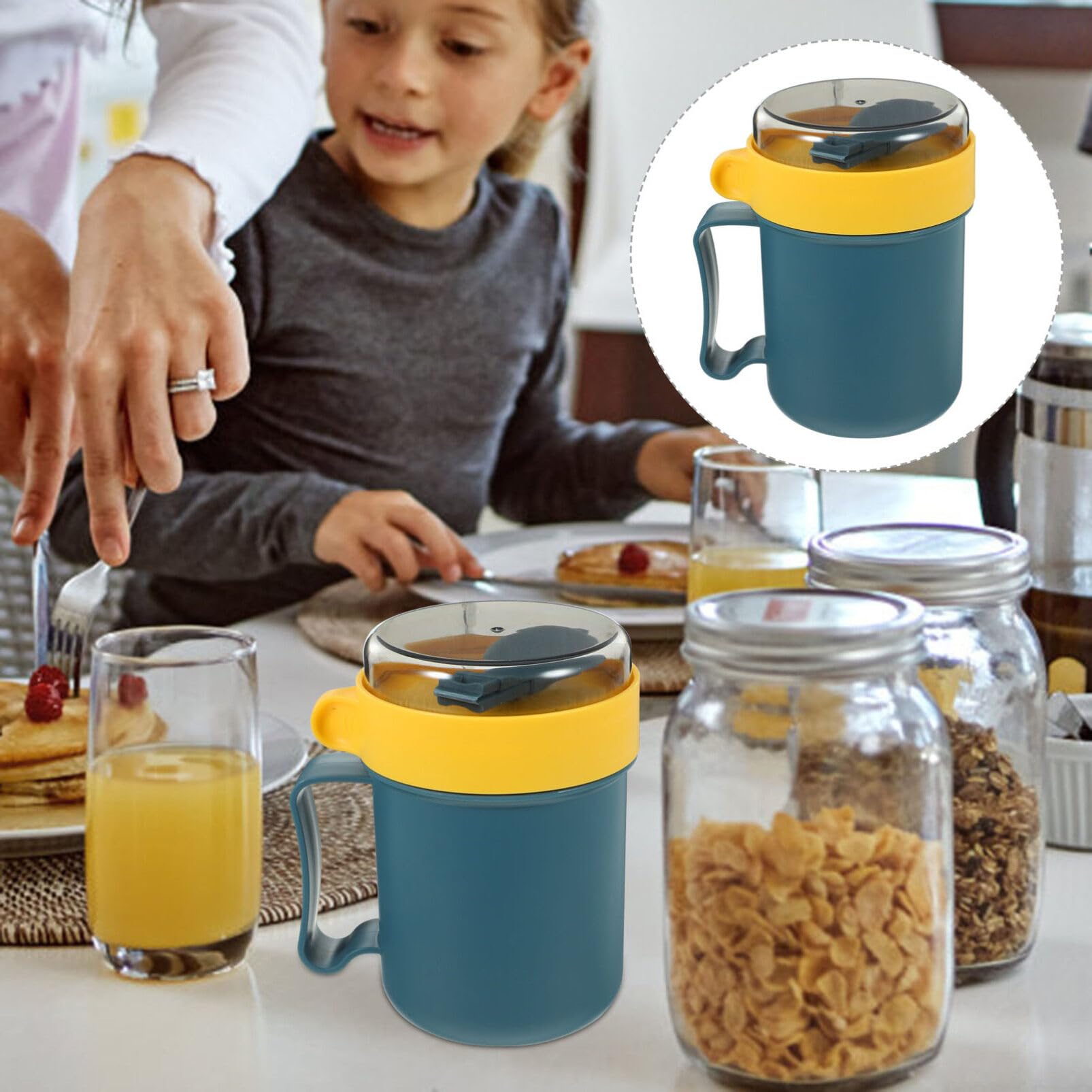 Tasse à micro ondes pot à soupe pour petit déjeuner Portable scellé pour bouillie de travail 1