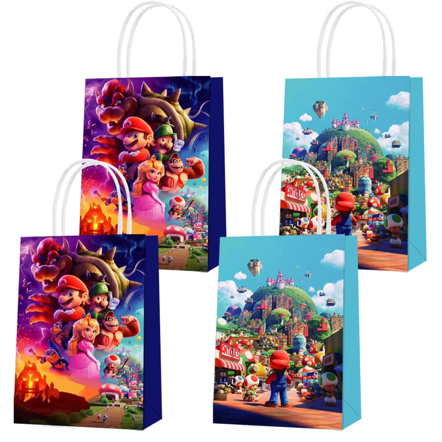 Photo 1 of 16 Pcs Mario Movie 2023 Gift Bags,Party Favor Bags for Mario Movie Theme Birthday Party Decorations, Goody Bags Mario Movie Gift Bags for Adults Boy Girl Birthday Party
