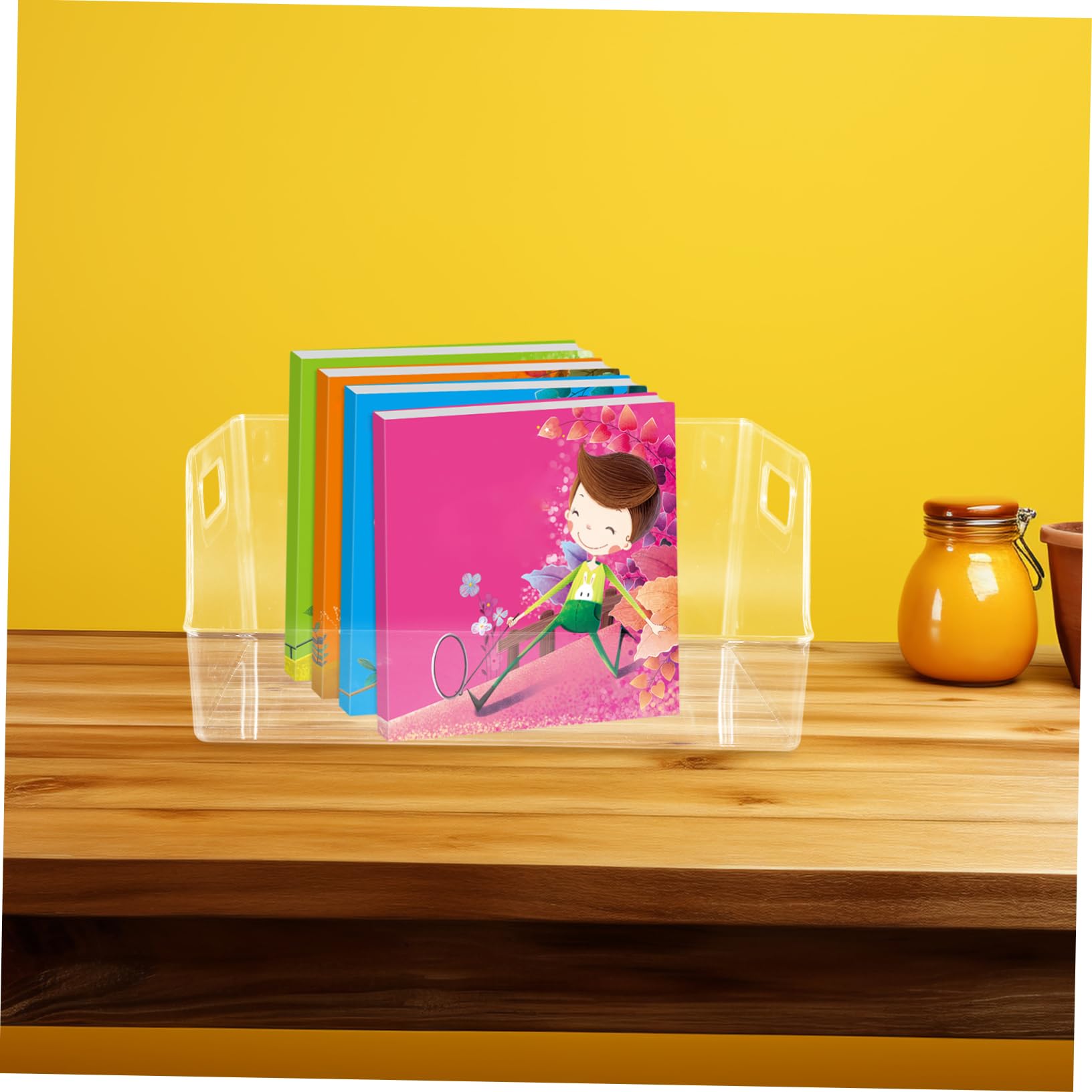 SHINEOFI Organizer Libri da Scrivania Grande Capacità in Pp Trasparente | Raccoglitore Documenti A4, Finitura Curata, Design Ispessito, per Aule e Biblioteche