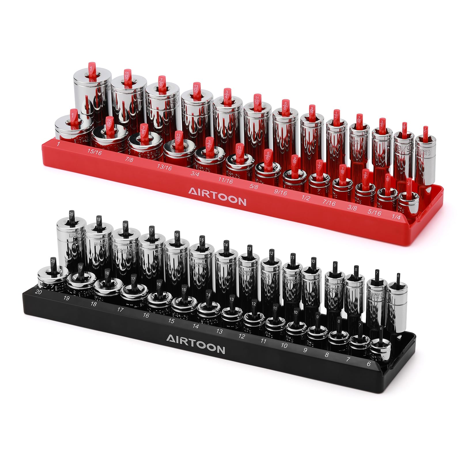 Buy AIRTOON 3/8Inch Drive Socket Organizer Trays, 2Piece SAE and