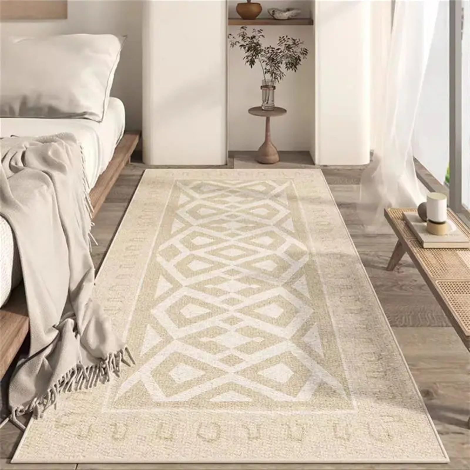 Tapis de salon style crème de haute qualité lavable et durable