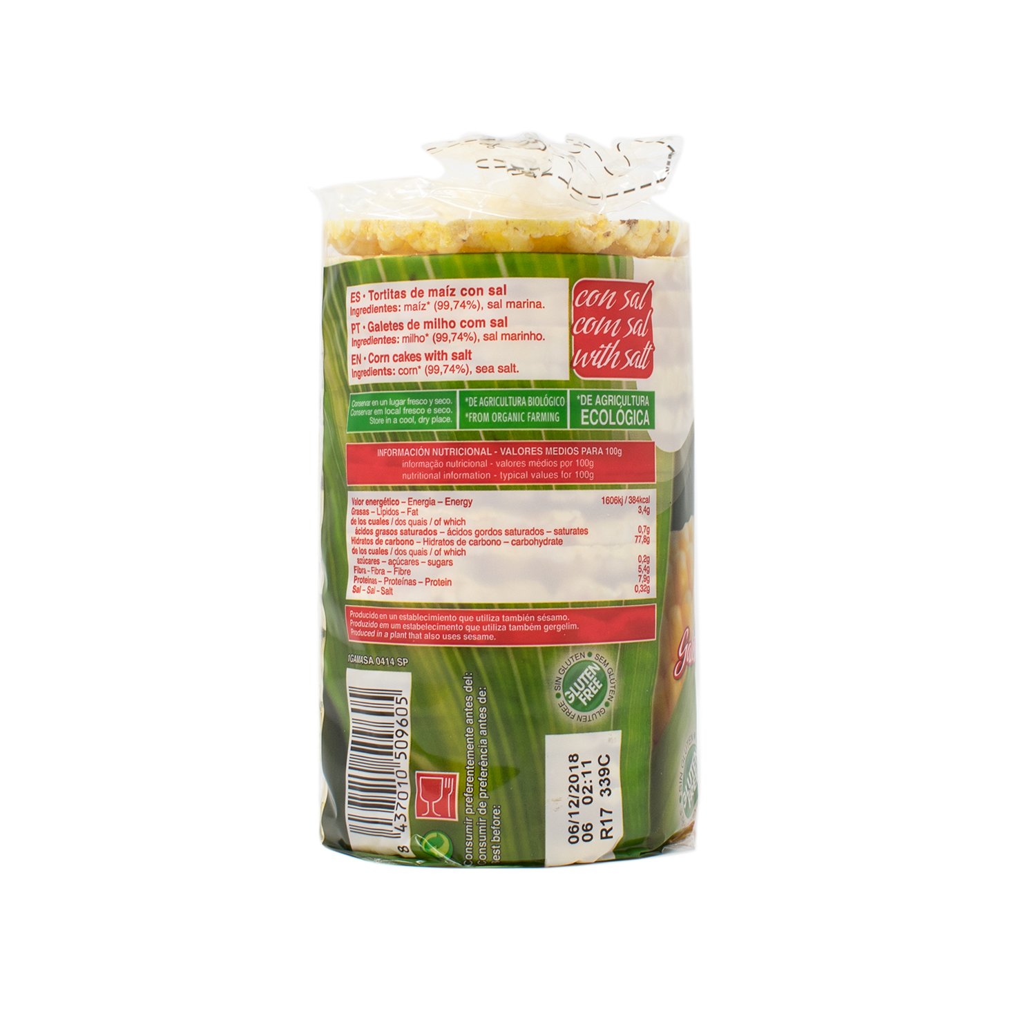 La Finestra Sul Cielo Tortitas de Maíz con Sal - Paquete de 12 x 120 gr - Total: 1440 gr