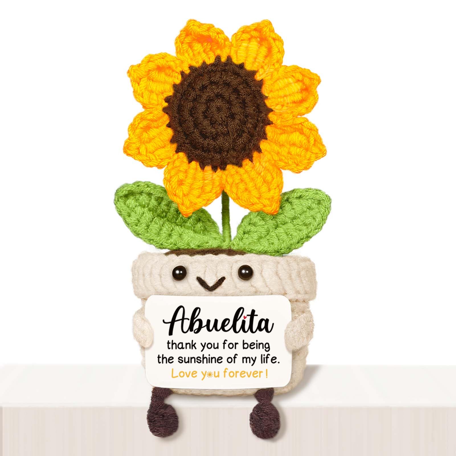 AceThrills Abuelita Gifts, Regalos para Abuela | Regalos de Cumpleaños de Nietos para Día de la Madre, Navidad y Cumpleaños - Hecho a Mano con Crochet Divertido y Bonito Girasol