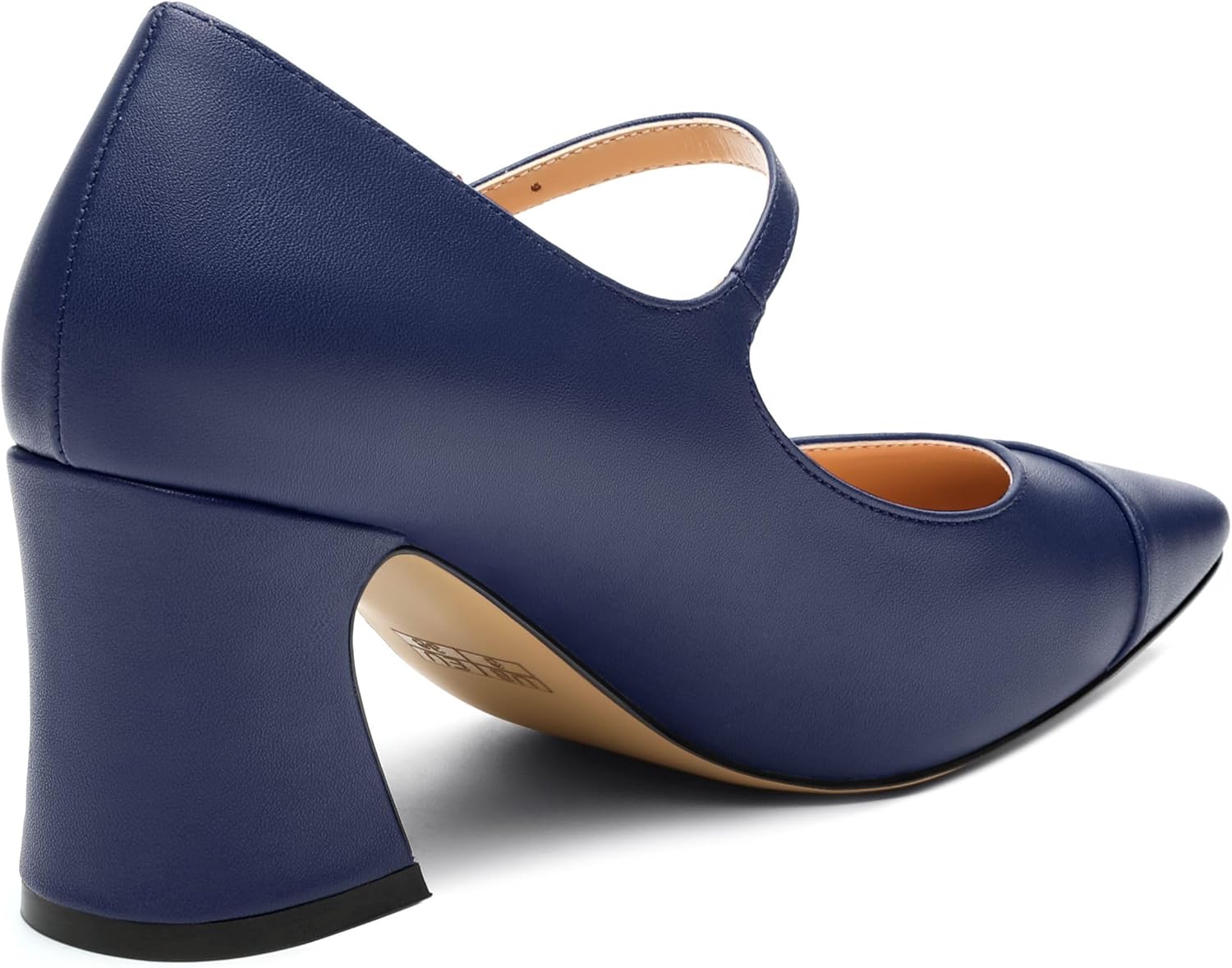 Women's Mary Janes Block Chunky Heels Square Closed Toe Patent Pumps 2.5 Inch Comfortable Work Dress Shoes - Image 5