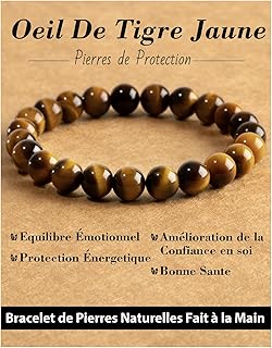 Bracelet Femme Pierre Naturelle Lithotherapie Fait Main de 8 mm, Bracelets Élastique de Yoga en Pierres Semi Précieuse, Cadeaux de Bijoux Créatifs