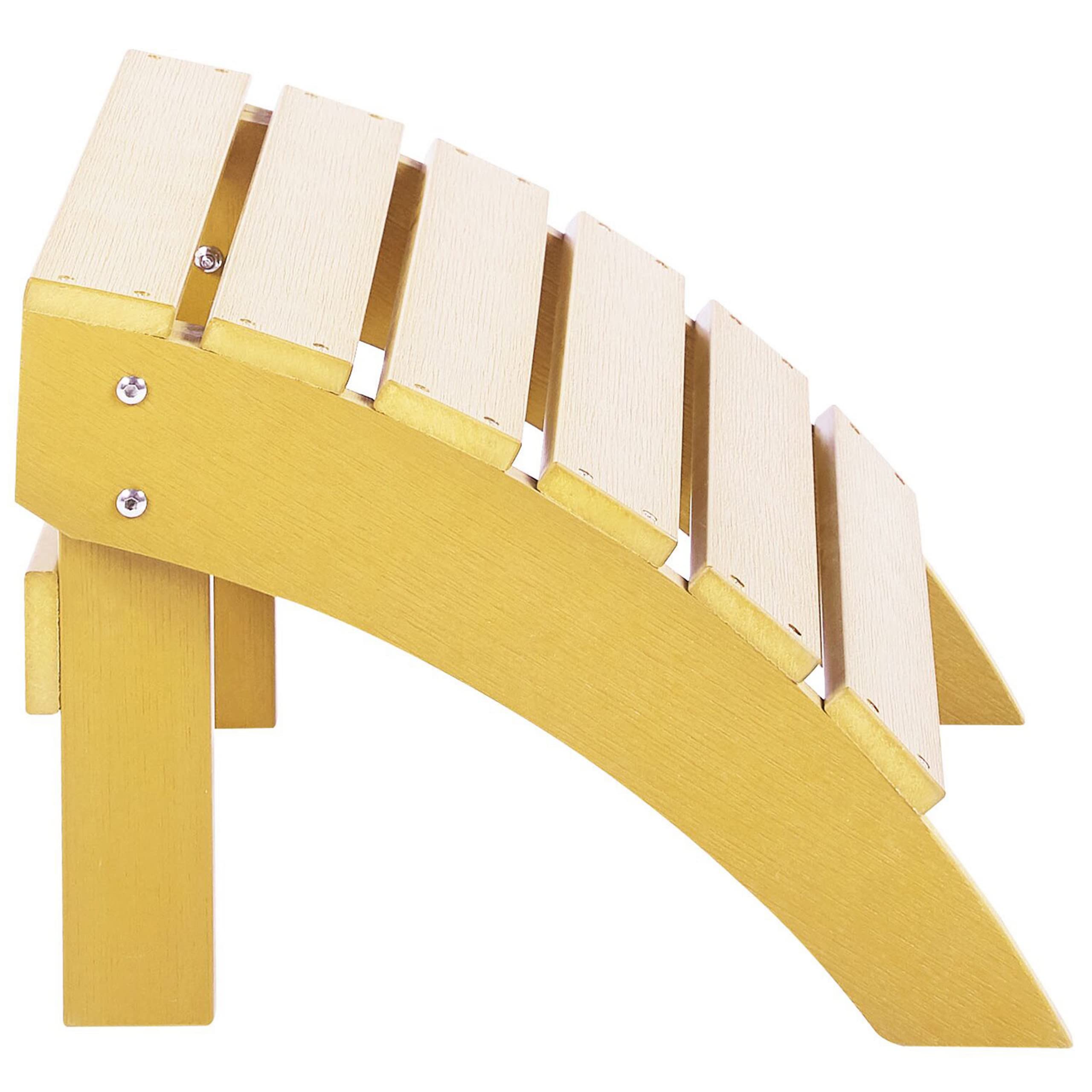 Reposapiés amarillo de madera plástica resistente a la intemperie estilo moderno jardín Adirondack