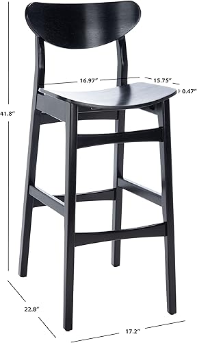 Miniatura 2 de SAFAVIEH Home Collection Thaxton Mid-Century Farmhouse - Juego de 2 taburetes de bar (30 pulgadas), color negro