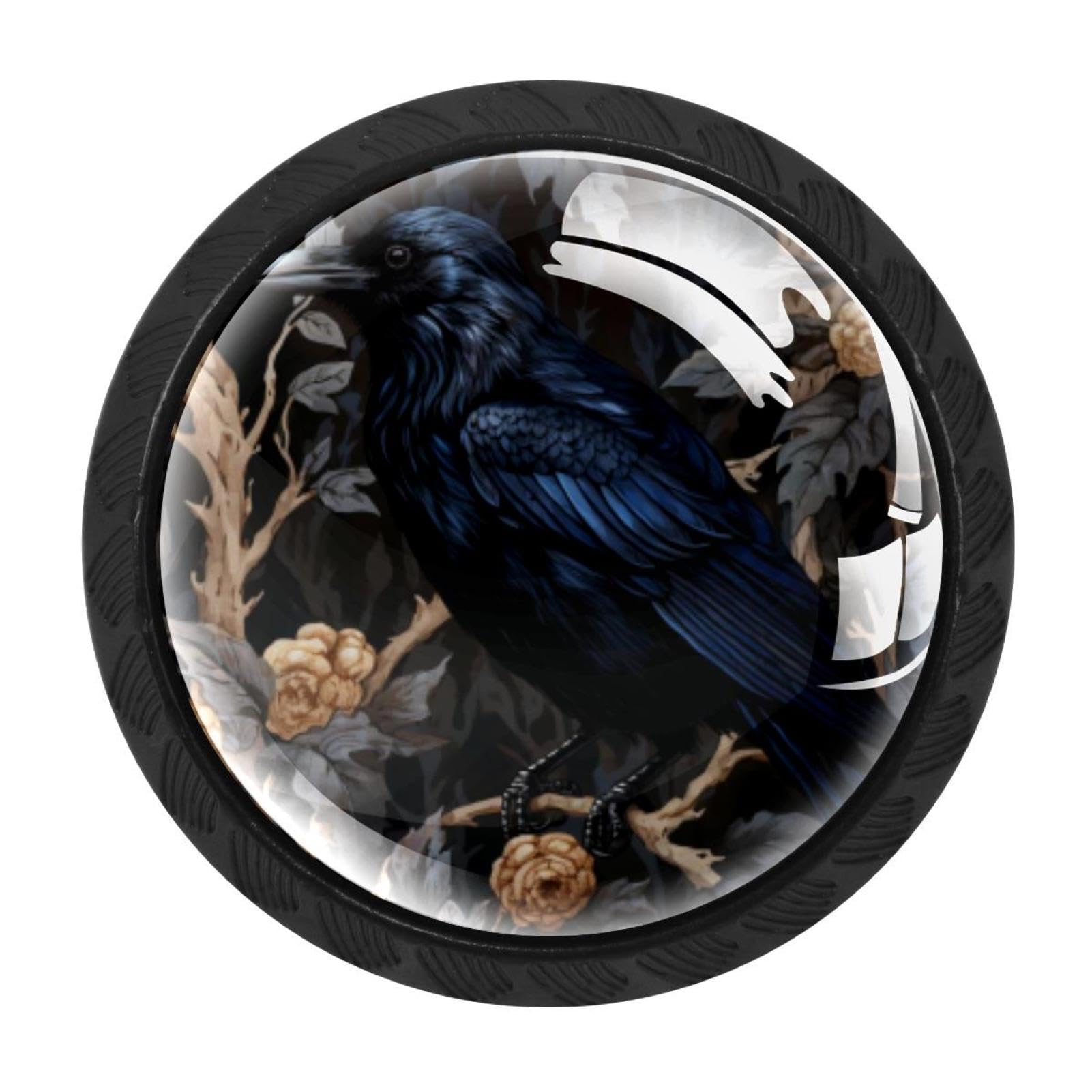 Chenzzzz Multicolored 08 4 Pack Crow Dresser Drawer Cabinet Knobs Round Crystal Glass Knobs Pulls Handles For Kitchen Wardrobe Cupboard Door Hardware