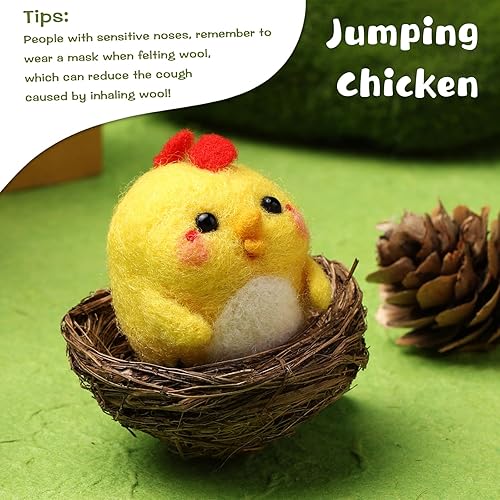 Miniatura 6 de Kit de fieltro de aguja, kit de inicio de fieltro de aguja de animal, suministros de fieltro de aguja con agujas de fieltro (idioma español no