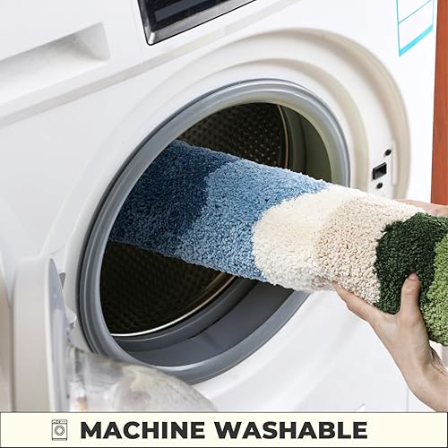 Miniatura 6 de Tapete de baño súper absorbente de microfibra esponjosa, antideslizante y lavable a máquina, tapete de baño para baño, dormitorio y sala de estar