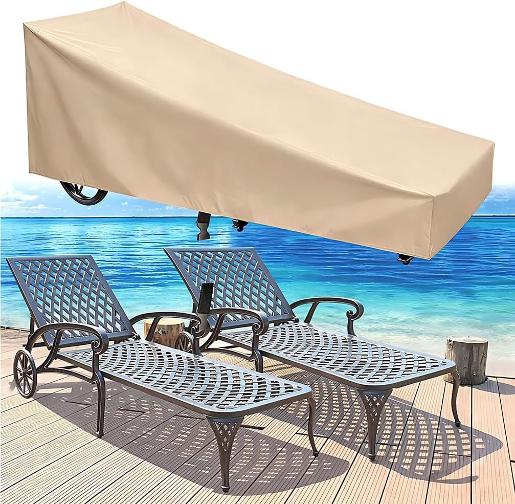 Amazon.com : Waterproof Outdoor Chaise Lounge Covers Patio Pool Lounge ...