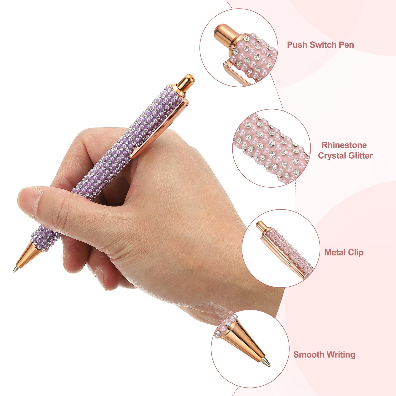 PATIKIL Rhinestone Metal Ballpoint Pen - Image 3
