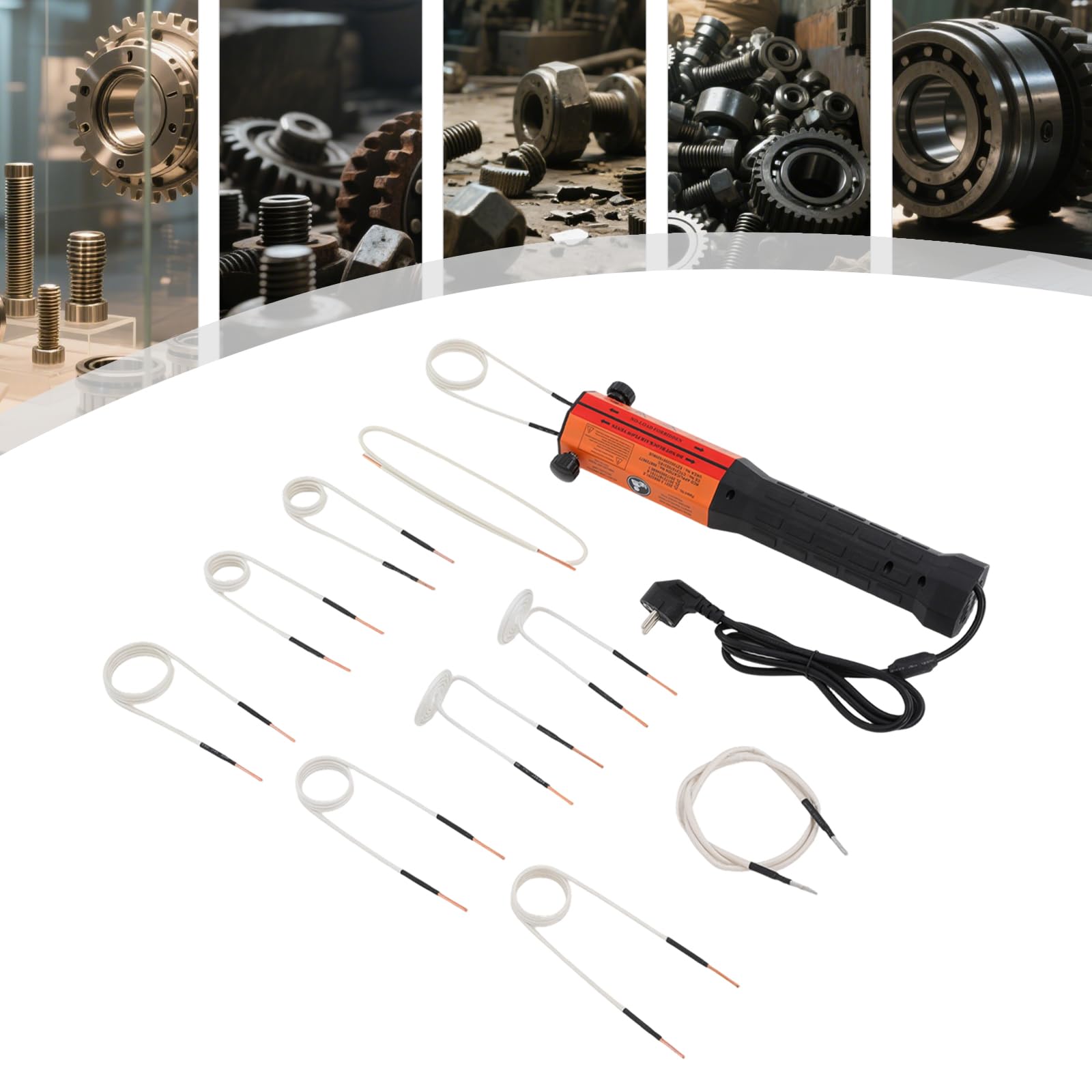 Riscaldatore a induzione, 230 V, 1300 W, riscaldamento a induzione, professionale, temperatura di riscaldamento: 800 °C, set di riscaldamento a induzione con 10 bobine e scatola di