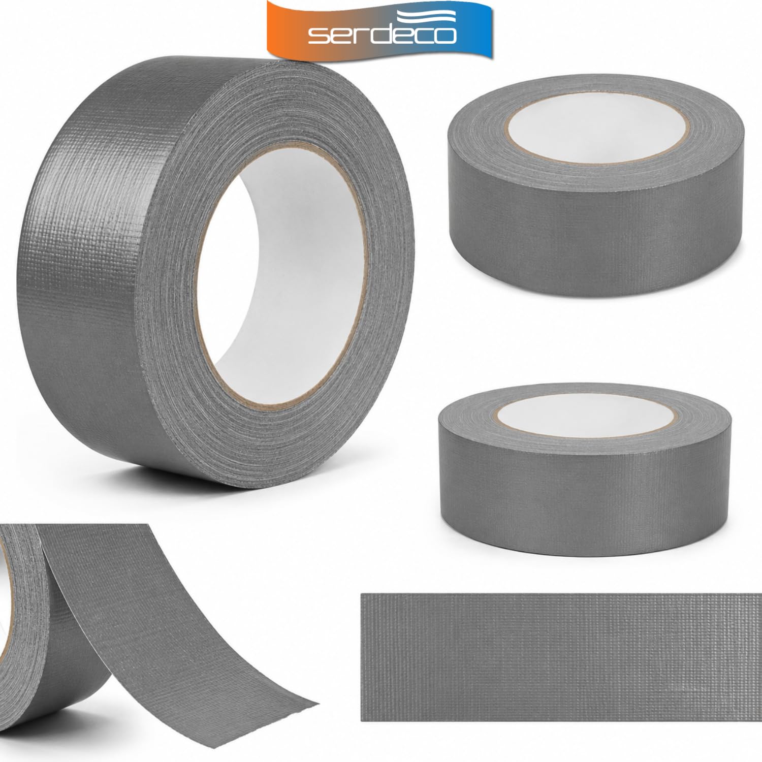 SERDECO Cinta Americana Gris 48 mm x 50 m – 24 Rollos