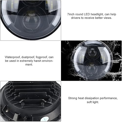 Miniatura 3 de 150W 7inch Round Headlight LED Halo Light for Motorcycle Luces LED para Carro Head Lights Automotive Light Bulbs