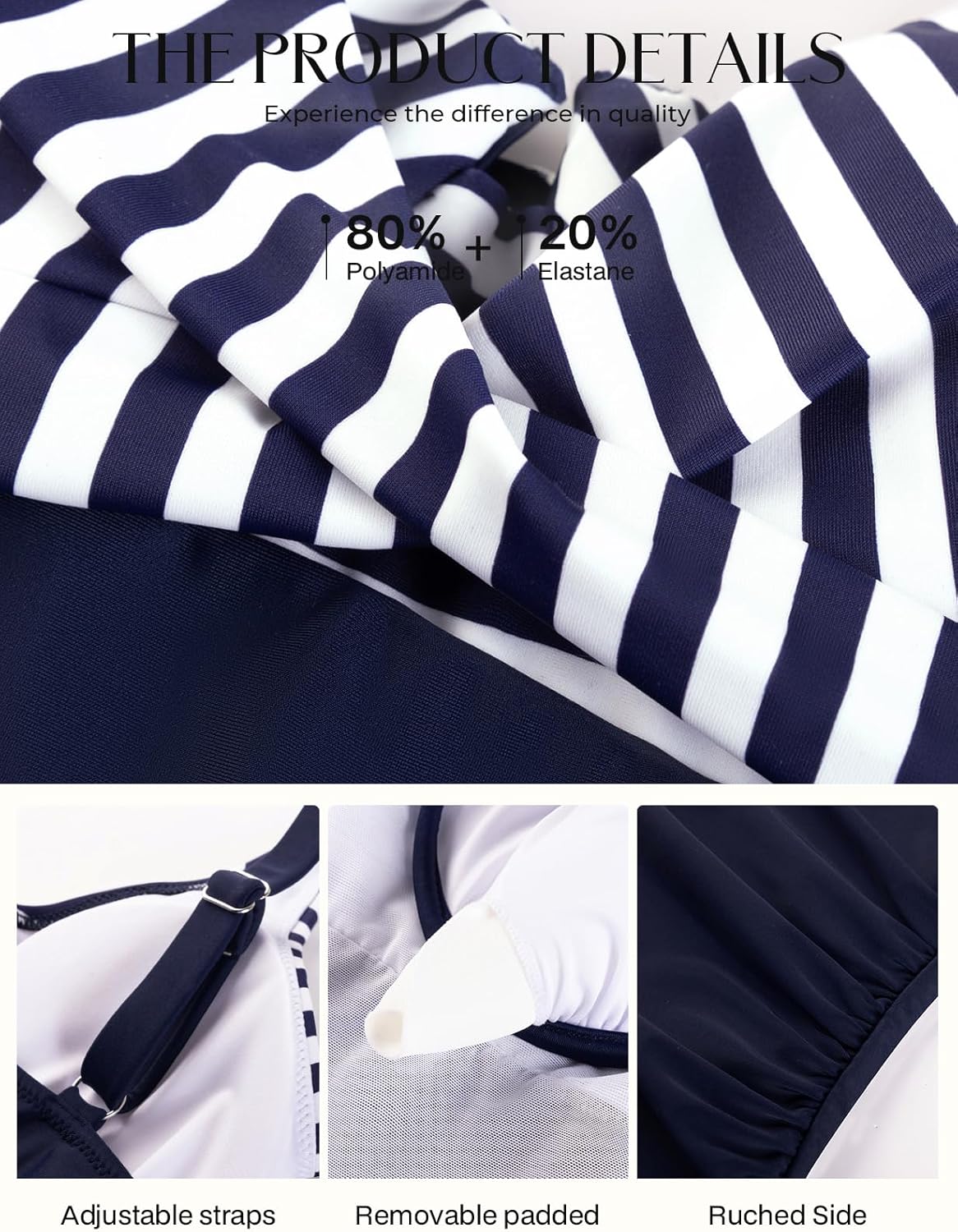 Hanna Nikole Tankini Tops for Women, Push Up Underwire Swimsuits, Removable Padded Bathing Suit Tops Only - Image 6