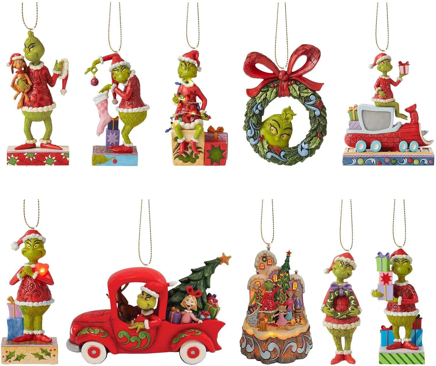 Grinchs Christmas Tree Ornaments, Christmas Tree Green Elf Pendant