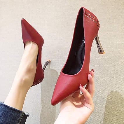 Amazon.co.jp: women high heel pointed toe sexy heel pin-heel shoes shallow  slip pumps,women women coat shoes pumps,red,37 : Clothing, Shoes u0026 Jewelry