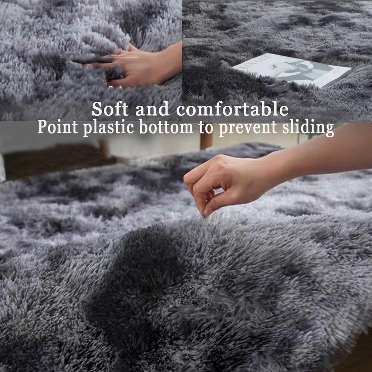 Tapis antidérapant en fausse fourrure pour salon et chambre à coucher, tapis de sol confortable, essentiel pour la décoration d'intérieur, confort élégant