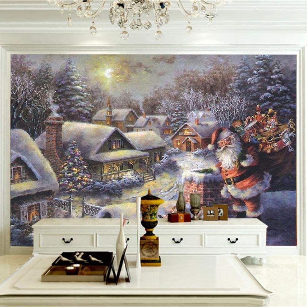 Nordic Tv Hintergrund Tapete Winter-Weihnachts-Iglu Tapete Wohnzimmer Schlafzimmer 3D Dekoratives Wandbild Film Wandverkleidung 3D Tapeten Tapetenkleister Wohnzimmer Kleister Die Wand 200(B)x150(H) cm