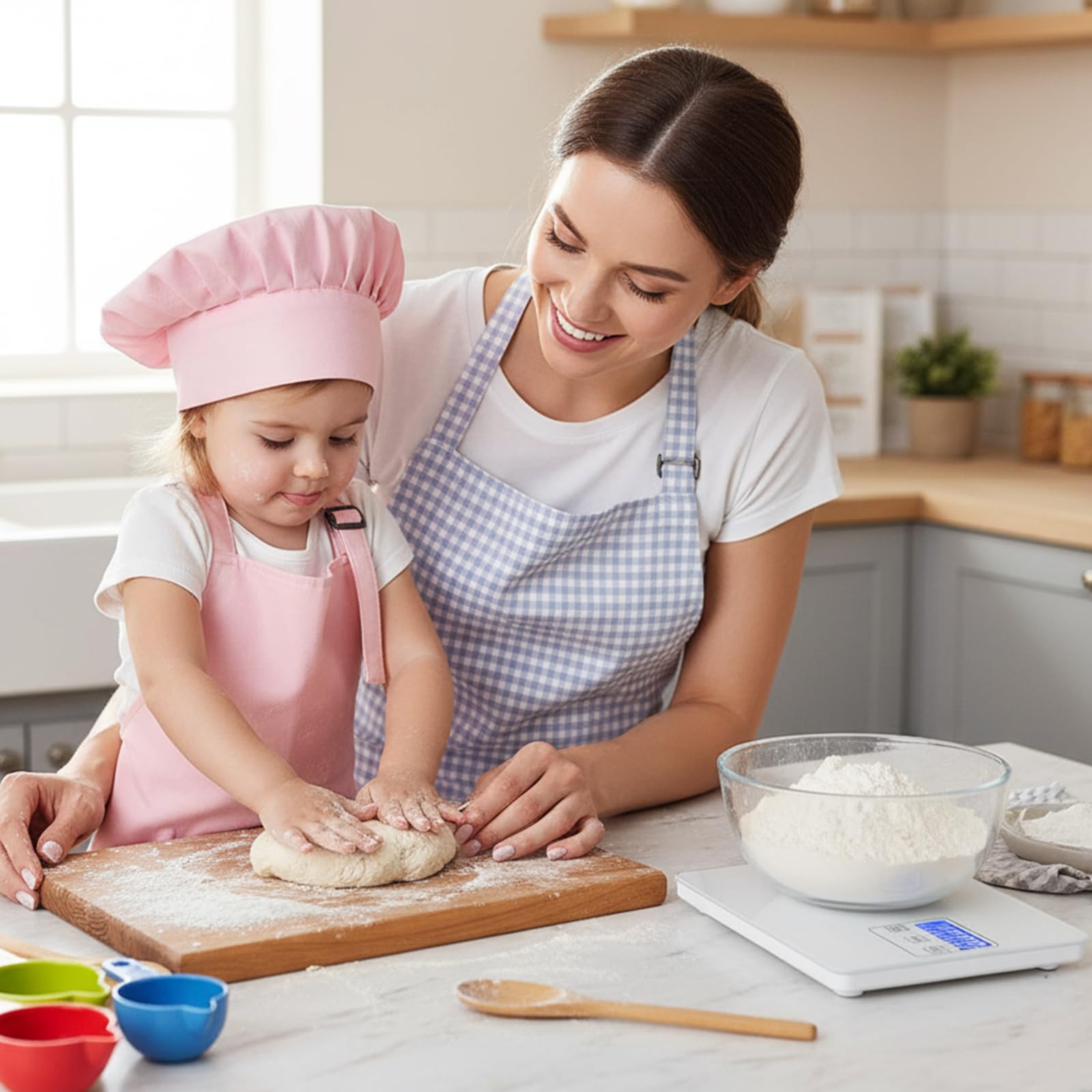 Digitale Küchenwaage mit großem LCD-Display und Tara-Funktion, präzise digitale Küchenwaage mit einem Gewicht von bis zu 15 kg, Genauigkeit 1 g, Einheitenumschaltung (g/kg/ml/oz/lb), ideal zum Backen