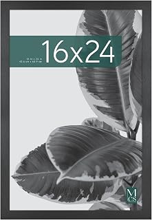 MCS Studio Gallery 16x24 Black Woodgrain Poster Frame - Vertical Horizontal Hanging Picture Frame for Photos Art Prints