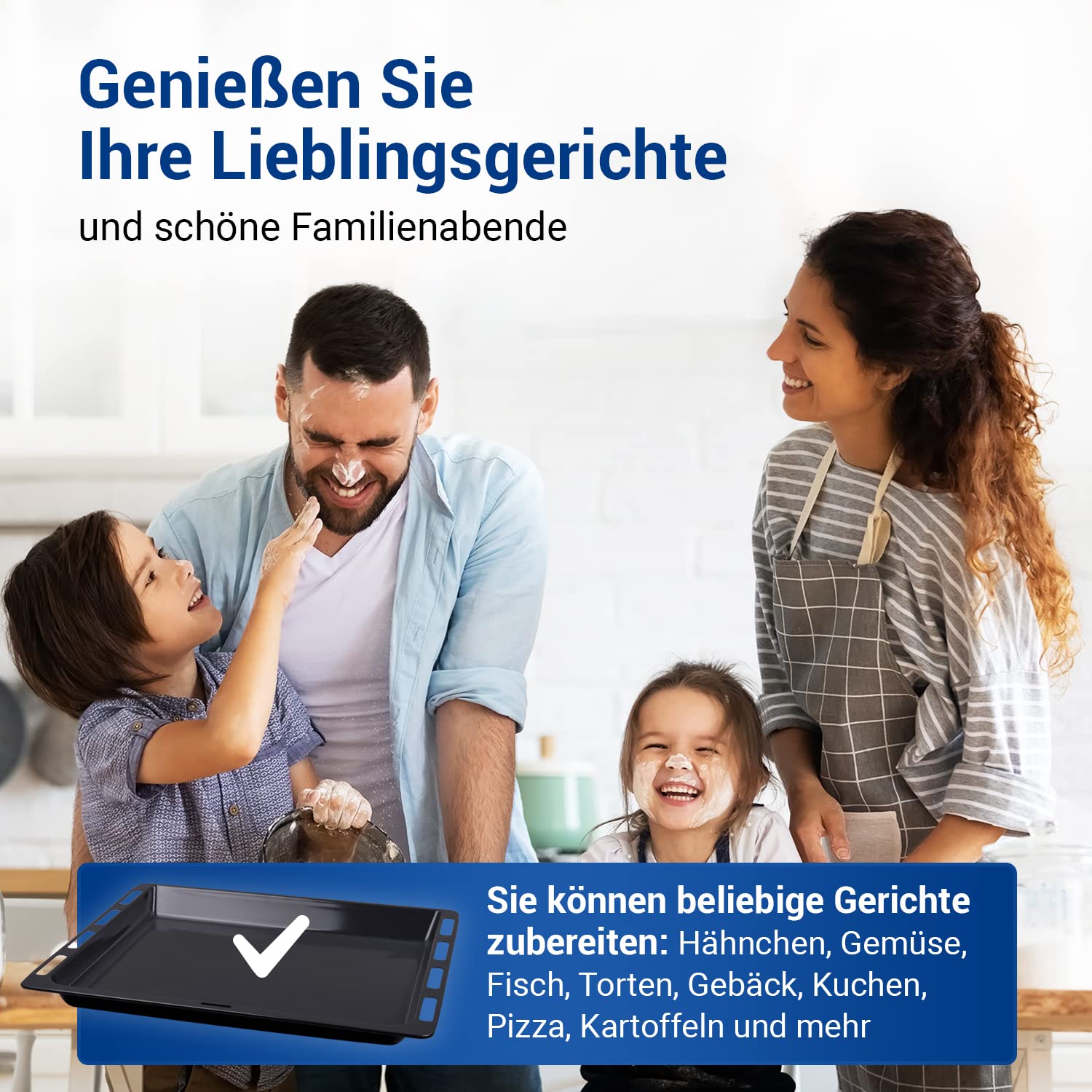 VIOKS Blacha do pieczenia emaliowana, 465 x 375 x 26 mm, zamiennik do Neff Z1342X0 00574910 blacha do piekarnika - blacha do piekarnika Siemеns Constructa Bosch - Baking Sheet