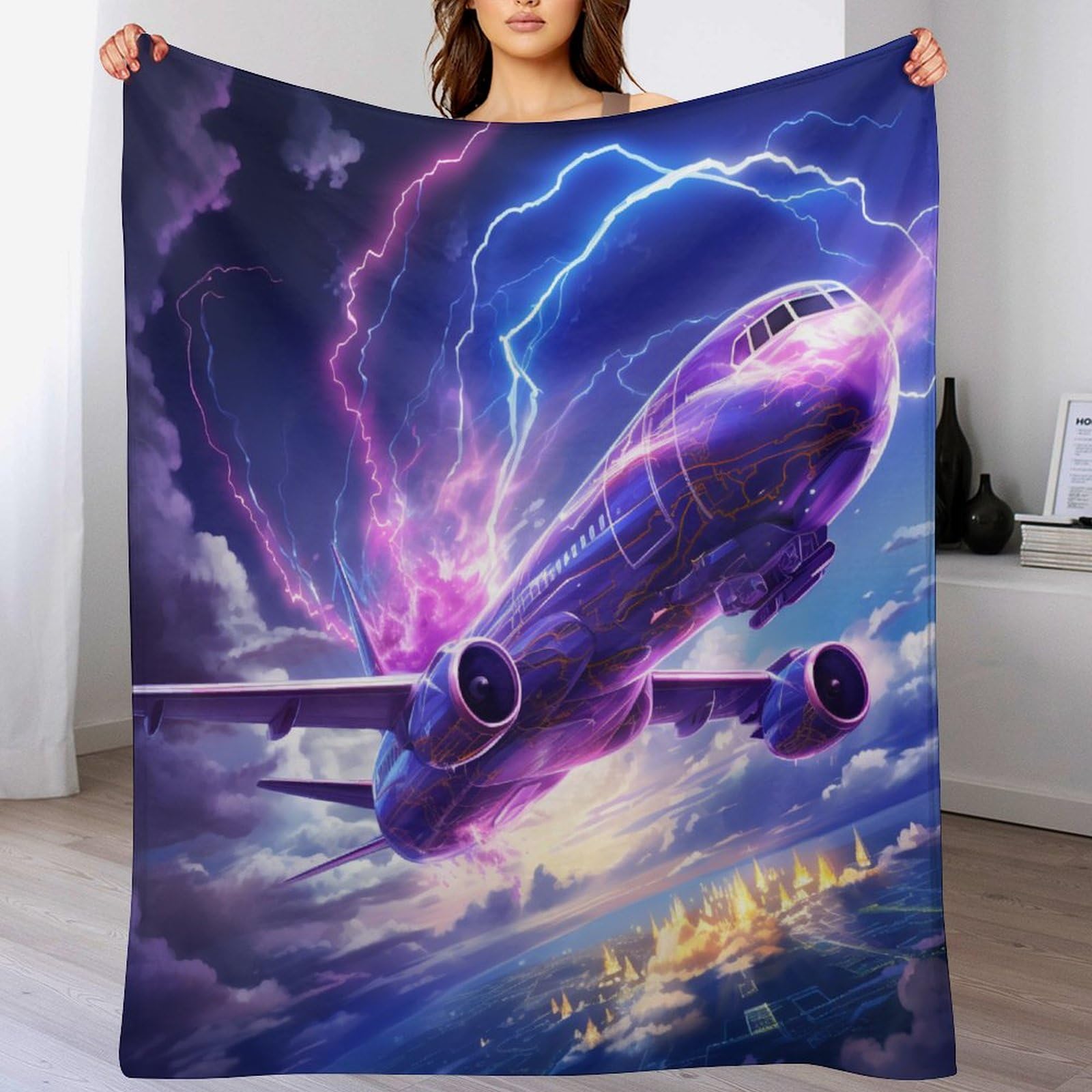 Couverture plaid lit contre le froid flannel avion douce