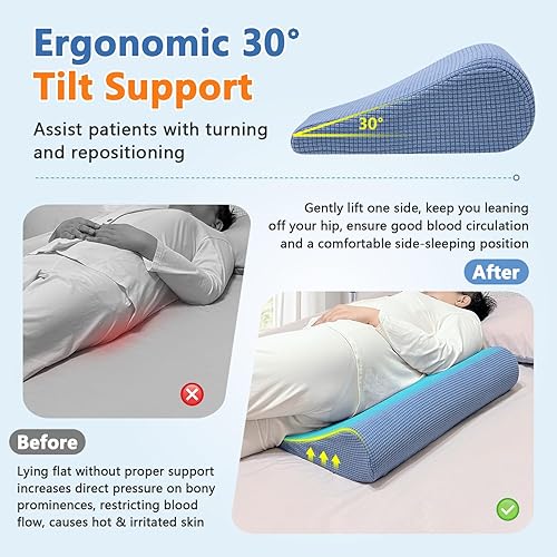 Miniatura 4 de Almohada de cuña giratoria para dormir de lado, posicionamiento de cuñas médicas, almohadas para úlceras por presión, cuña de espuma inclinada para