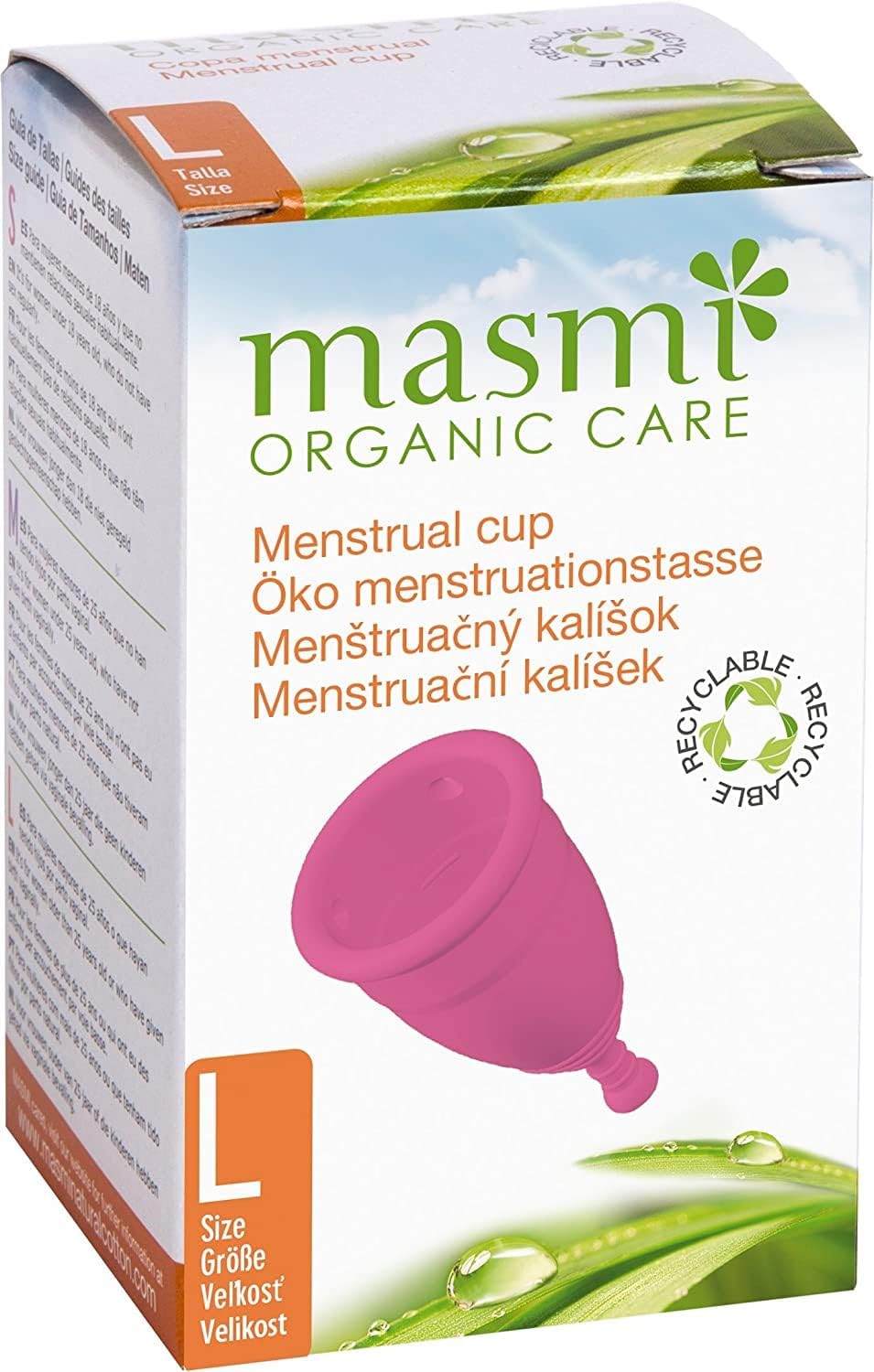 MasmiNatural Cotton Eco Menstrual Cups, Size L