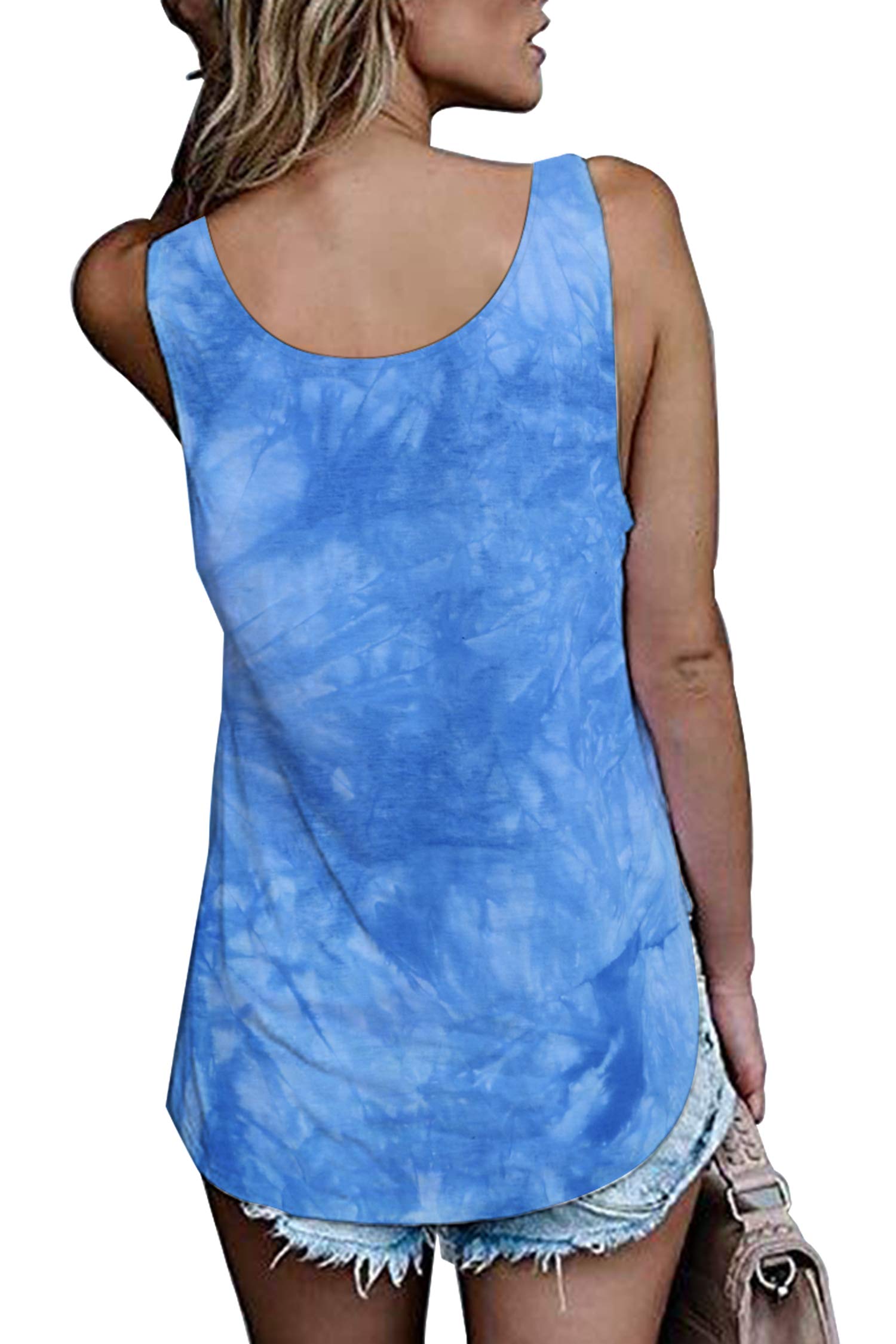 NONSAR Damska koszulka, bez rękawów, na lato, tunika, luźny krój, tank top