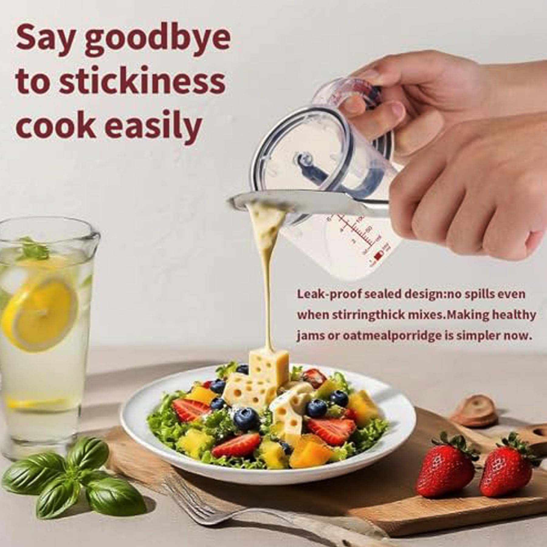 Verstellbarer Messbecher, 4-in-1-Küchenmesswerkzeug zum Kochen & Backen, Multi-Messbecher mit Oz/Ml Dual-Markierungen, 2er-Pack