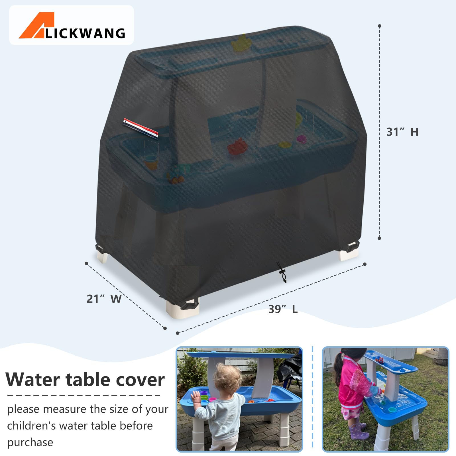 Kids Water Table Cover,Outdoor Heavy Duty 600D Waterproof Anti-UV Toddler Water Play Table Cover,Compatible with GoSports Splash Station Water Table