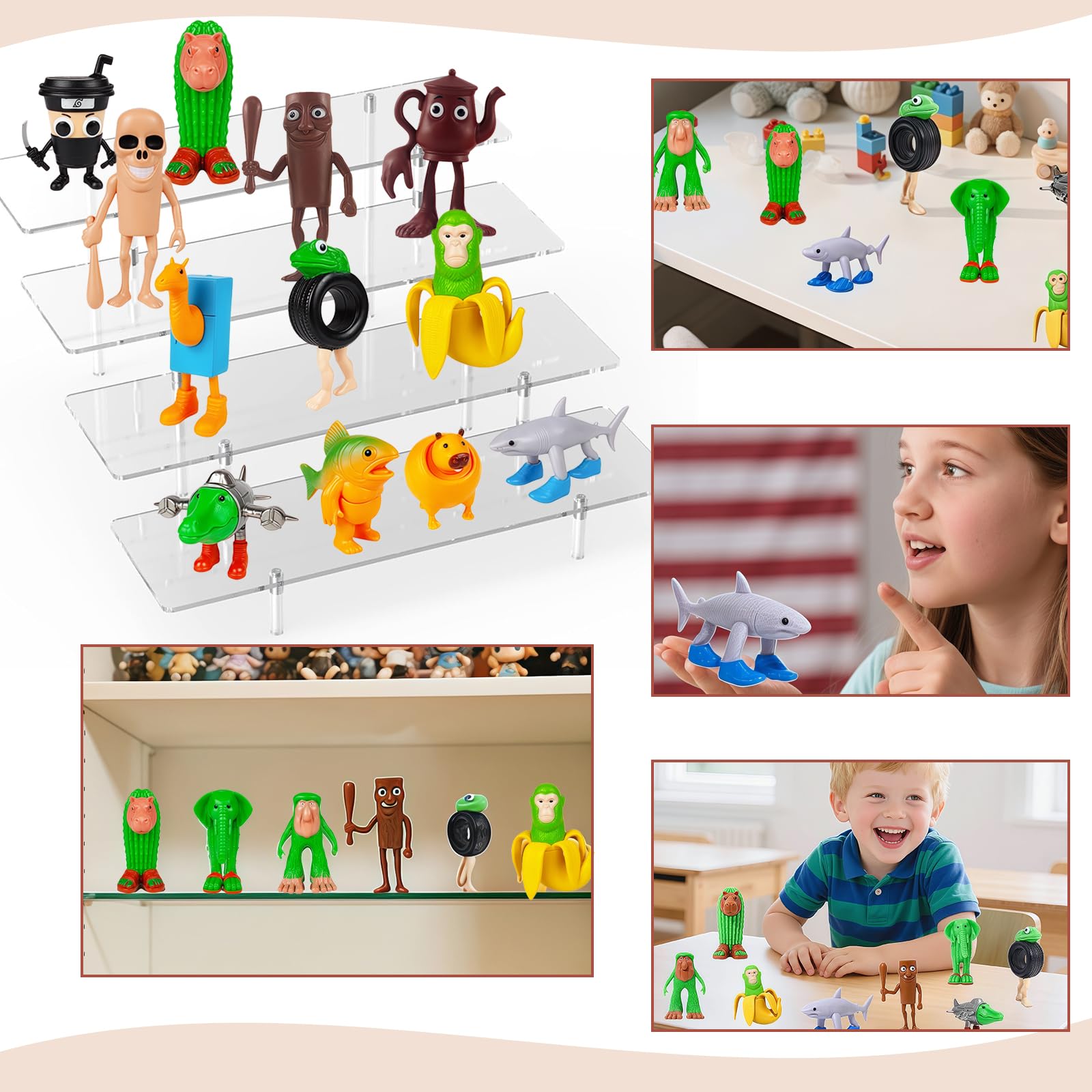 RONGZUBAT 12Pcs Italian Brainrot Action Figures Set for Desk Decorations,Funny Tung Tung Tung Sahur Figures Tralalero Tralala Toy Figures Collectible Desk Toy for Fans Friends Gifts Desk Decor - Image 3