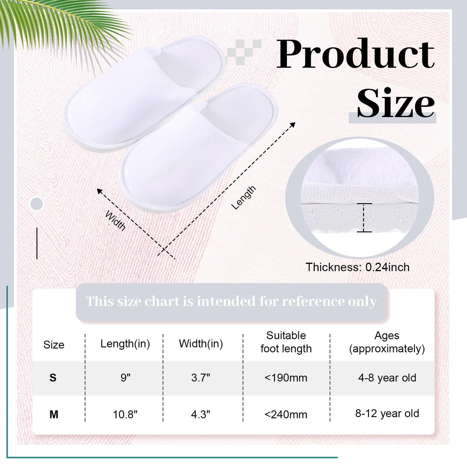 Twistover 6 pares de pantuflas desechables para niños con puntera