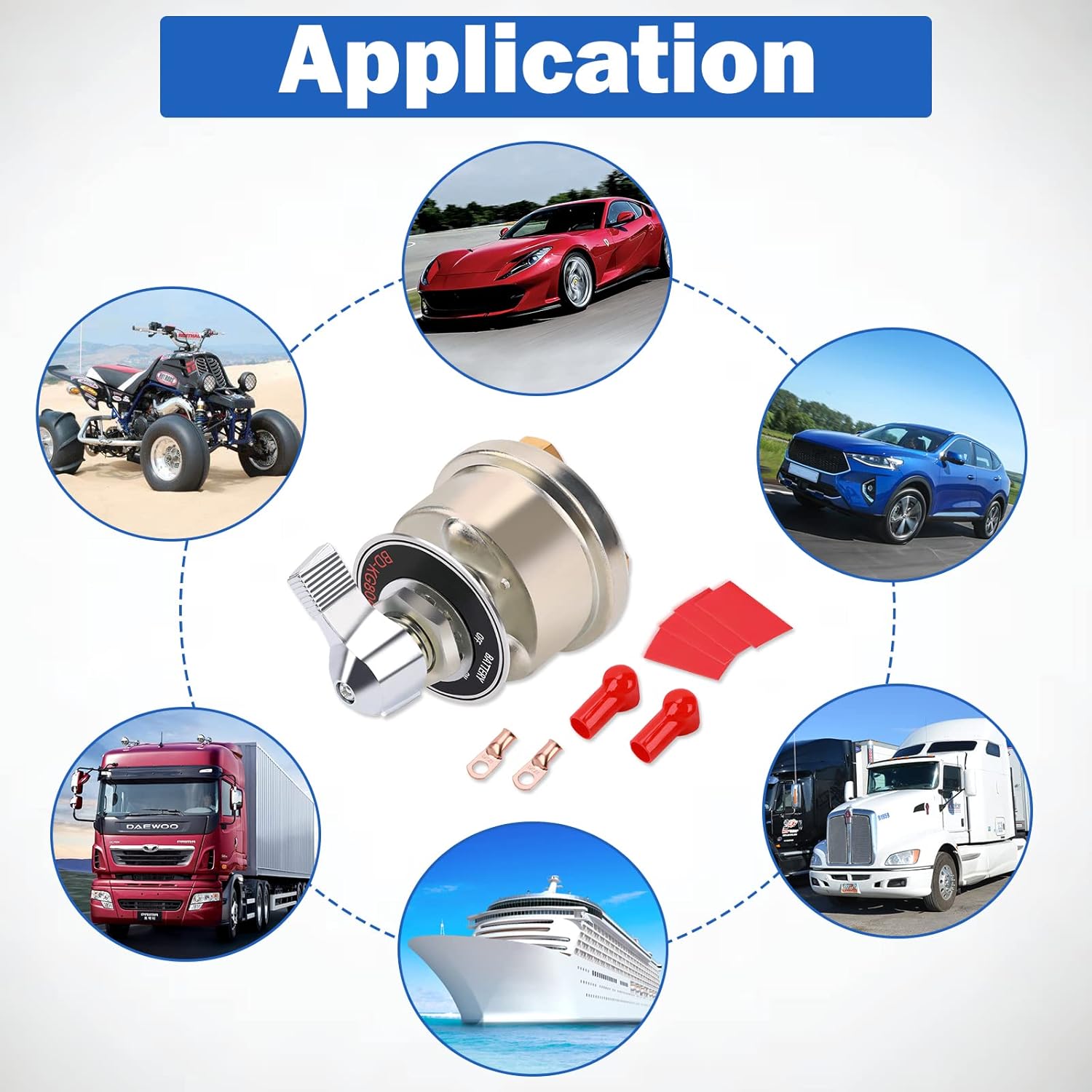 300A Battery Disconnect Switch + Garage Door Safety Sensor Beam Eyes, Garage Door Opener Parts Liftmaster/Sears/Chamberlain/Craftsman Replacement (41A5034, 801CB-P)